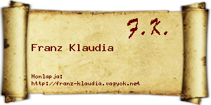Franz Klaudia névjegykártya
