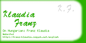 klaudia franz business card